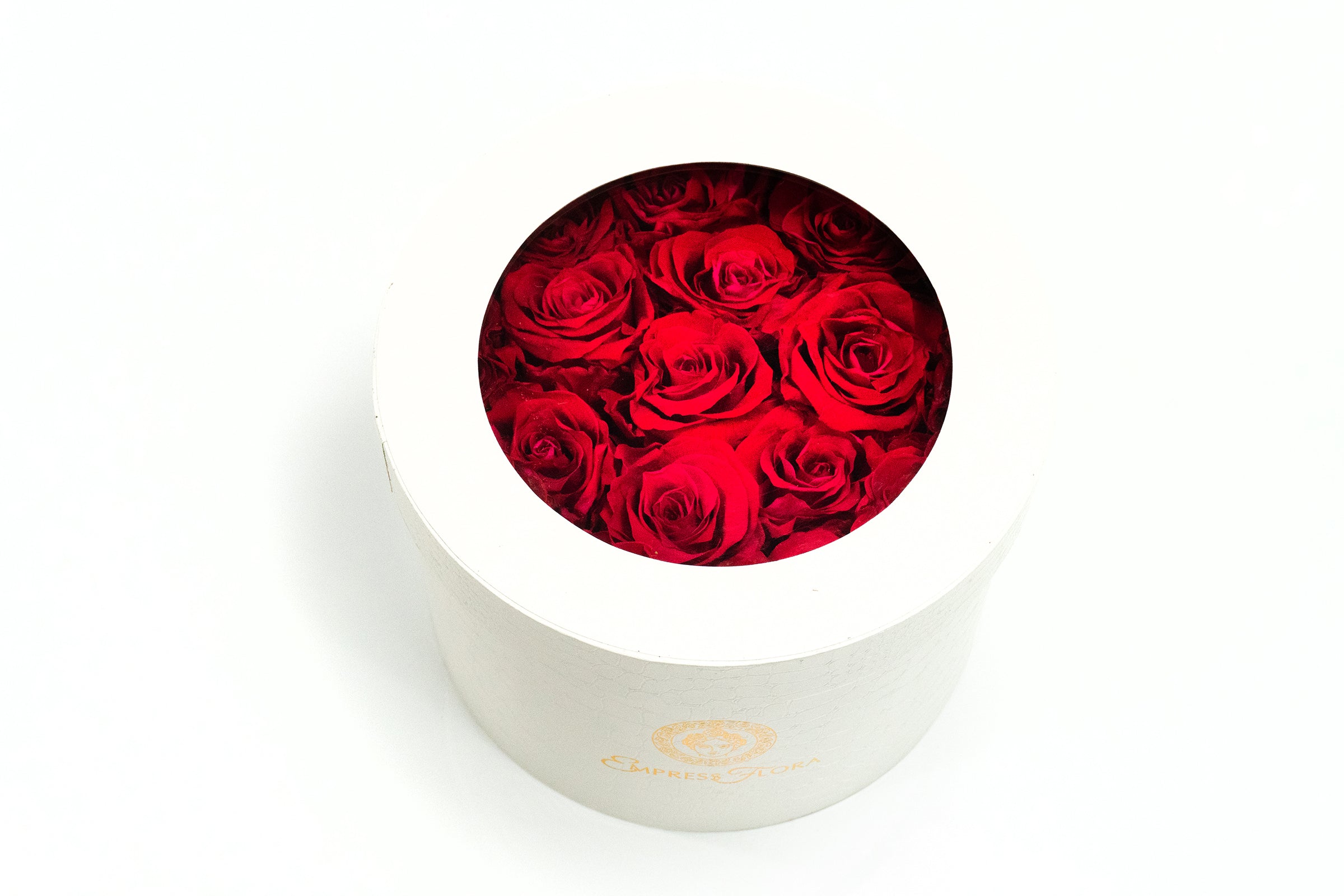 Classic White Round - Ruby Red Rose Main View